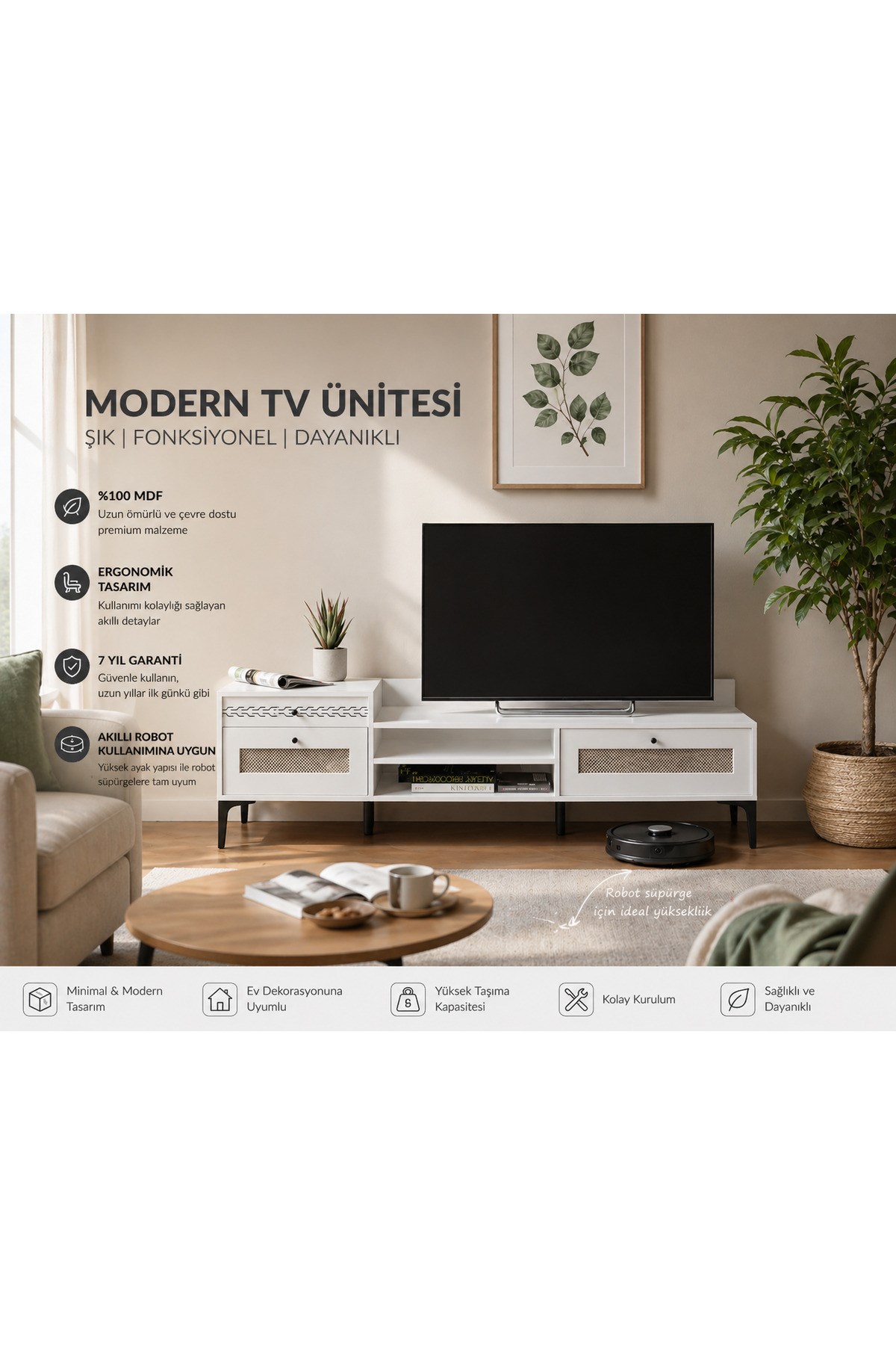 Trio Hazeran Tv Ünitesi(%100mdf)