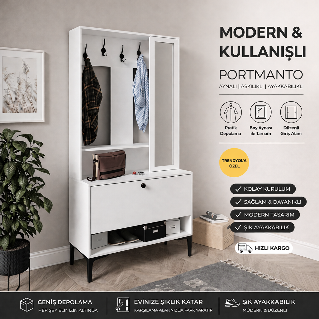VALENTİNO WHİTE AYAKKABILIK/VESTİYER/PORTMANTO(%100MDF)