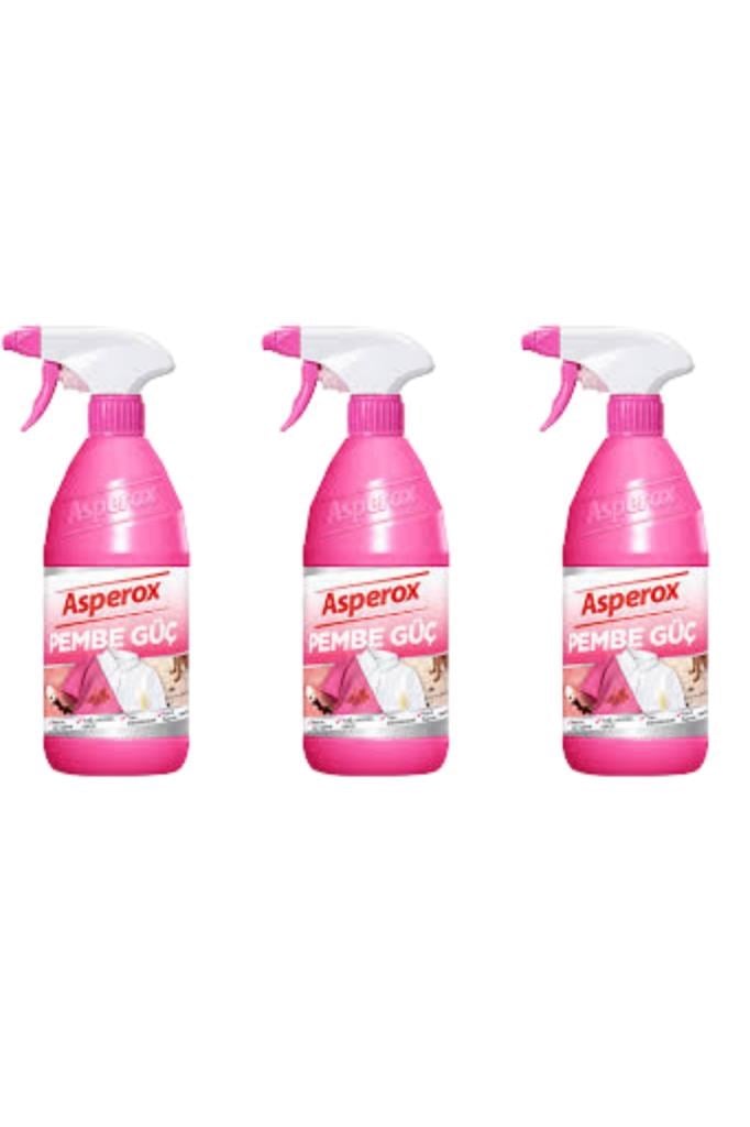 ASPEROX 650 ml Pembe Güç Leke Çıkarıcı Sprey Konsantre Formül ile Etkili Temizlik (3ADET)