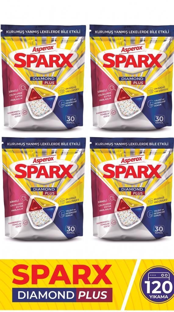 ASPEROX Sparx Diamond Plus Bulaşık Makinesi Kapsülü 30'lu 4 ADET