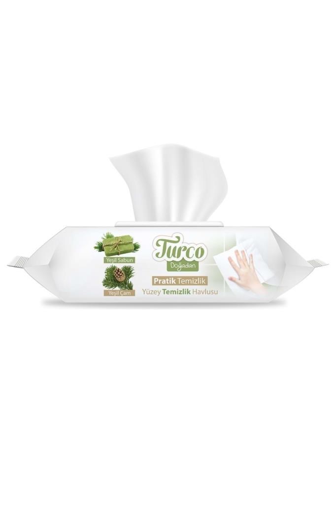 Baby Turco Turco Doğadan Pratik Yüzey Temizlik Havlusu 100 Yaprak Yeşil Sabun/Yeşil Çam (3 Lü Set) 300 Yaprak