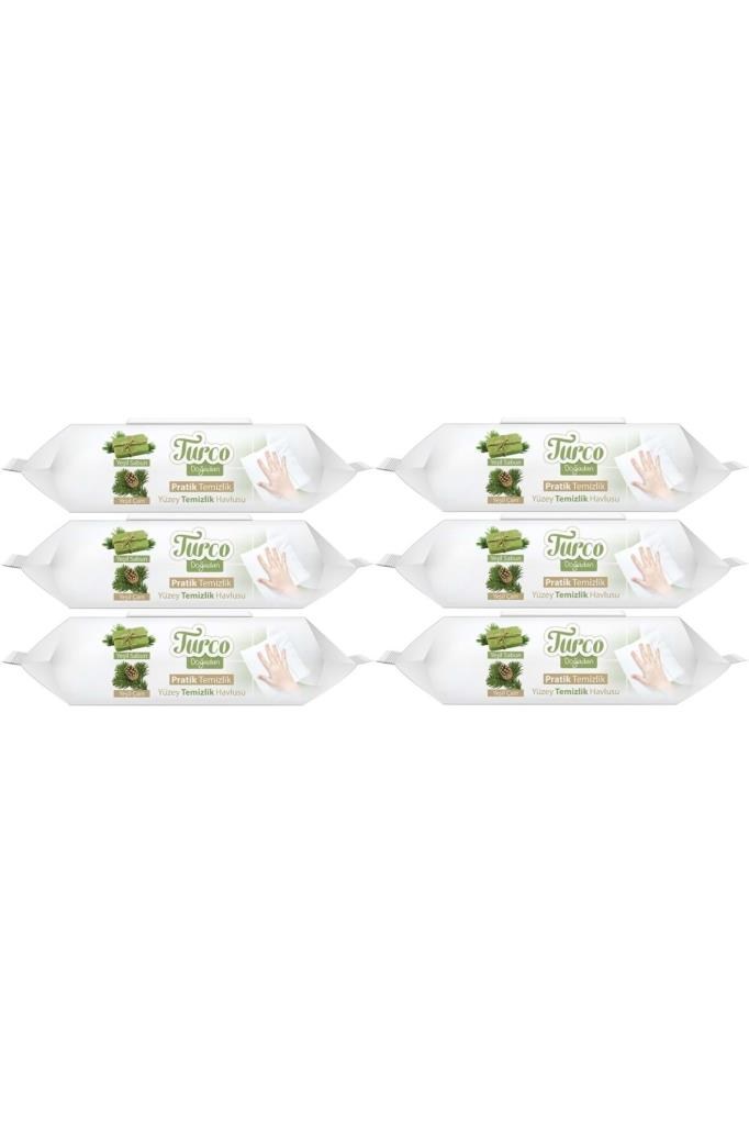 Baby Turco Turco Doğadan Pratik Yüzey Temizlik Havlusu 100 Yaprak Yeşil Sabun/Yeşil Çam (6 Lı Set) 600 Yaprak
