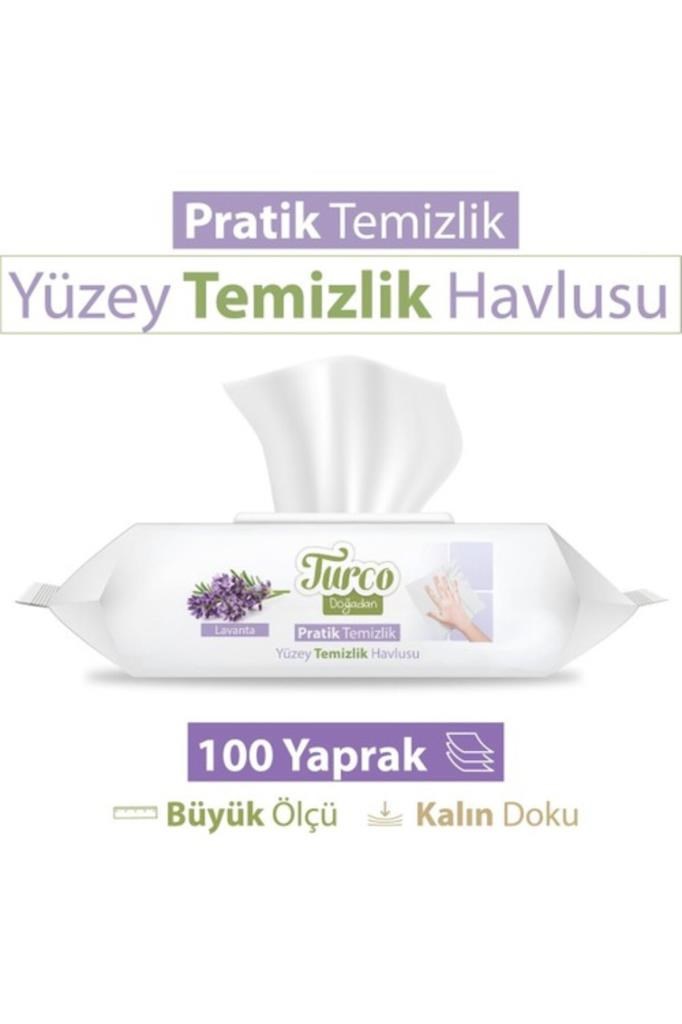 Baby Turco Turco Doğadan Pratik Yüzey Temizlik Havlusu Lavanta 100 Yaprak