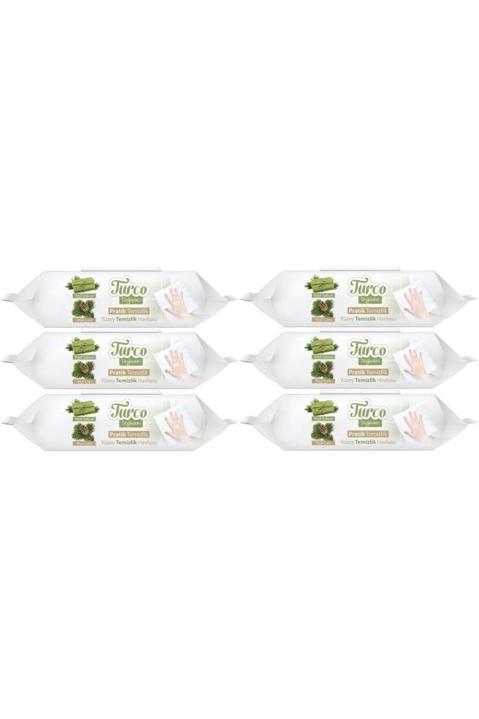 Baby Turco Turco Doğadan Pratik Yüzey Temizlik Havlusu 100 Yaprak Yeşil Sabun/Yeşil Çam (6 Lı Set) 600 Yaprak
