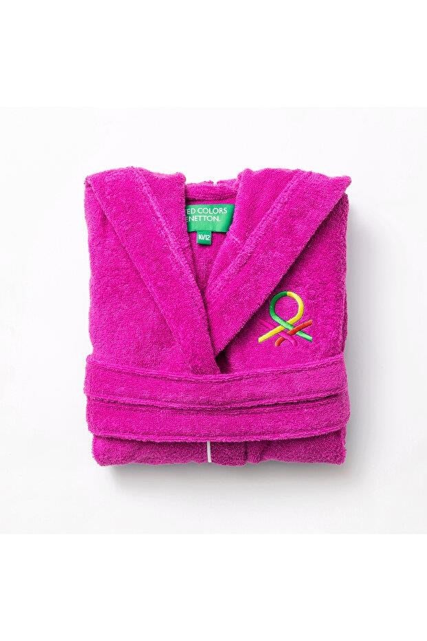 Benetton Çocuk Bornoz Pembe Şapkalı Pamuk