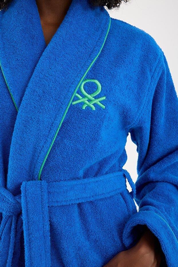 Benetton Home Bornoz Erkek Kadın Unisex Mavi %100 pamuk
