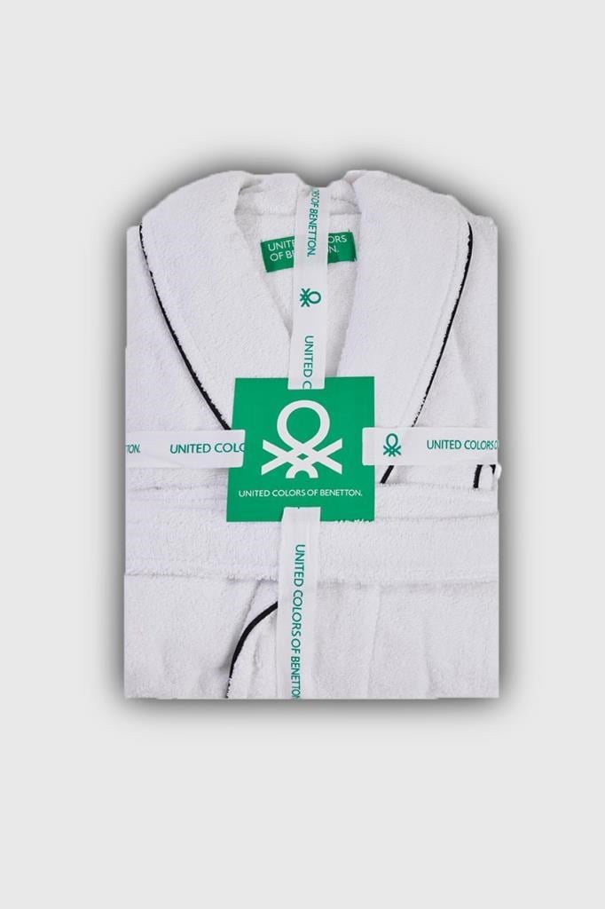 Benetton Home Bornoz Erkek Kadın Unisex Beyaz %100 pamuk