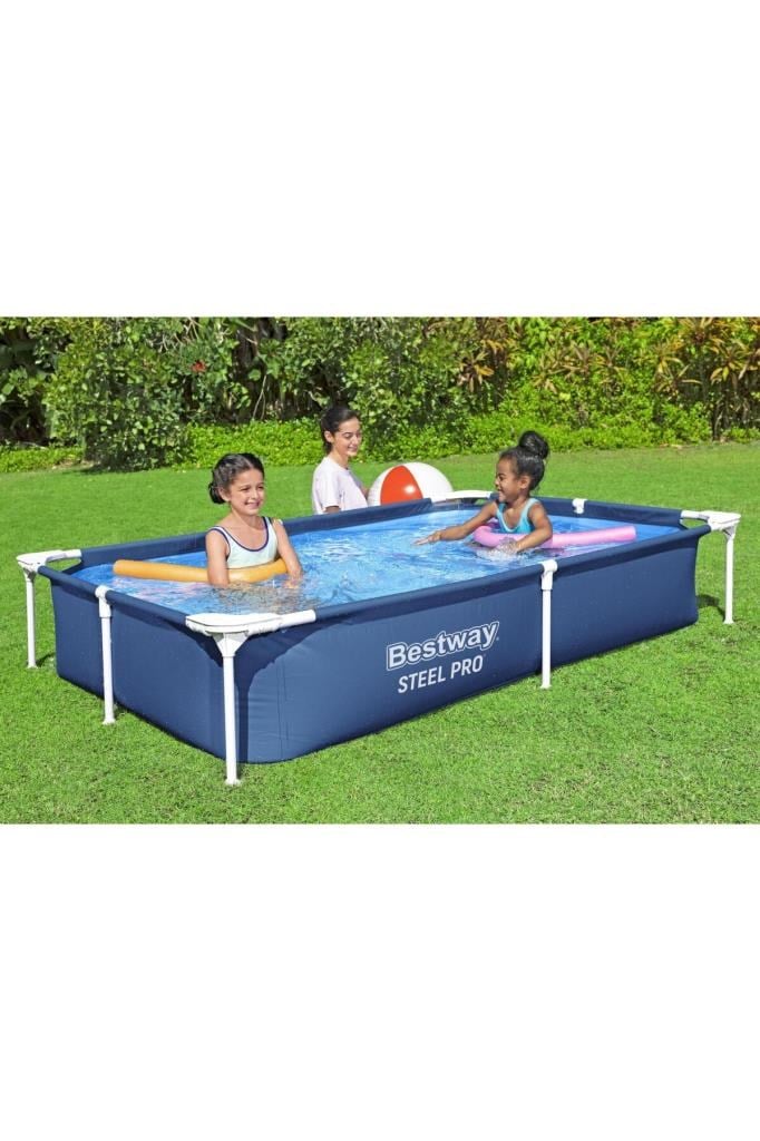 Bestway Bestway® 56401 Steel Pro™ Yer Üstü Prefabrik Dikdörtgen Havuz 2,21 m x 1,50 m x 43 cm