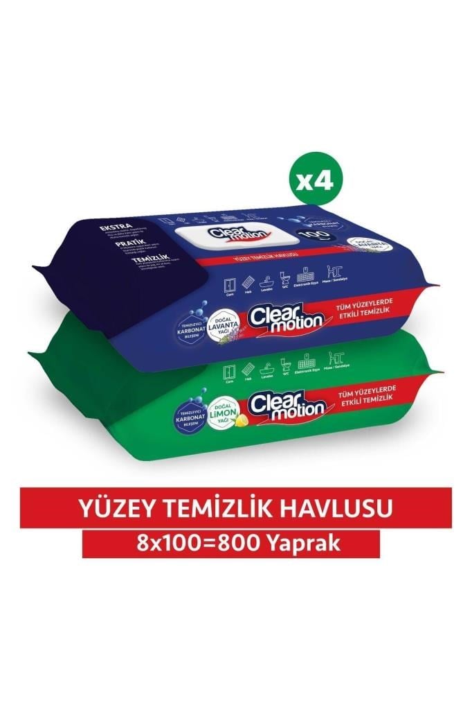 Clearmotion Clearmotion Yüzey Temizlik Havlusu (8x100) 800 Yaprak