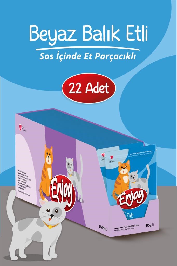 Enjoy Balıklı Kedi Pouch Yaş Mama 85Gr x 22 Adet