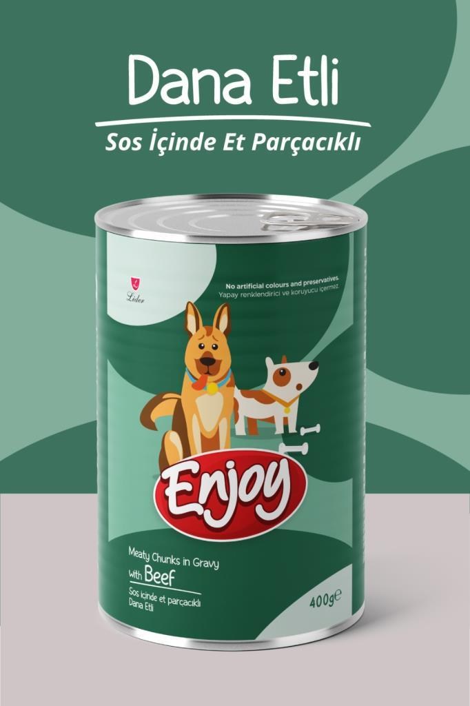 Enjoy Dana Etli Köpek Konservesi Sos İçinde Et Parçacıklı 400 Gr
