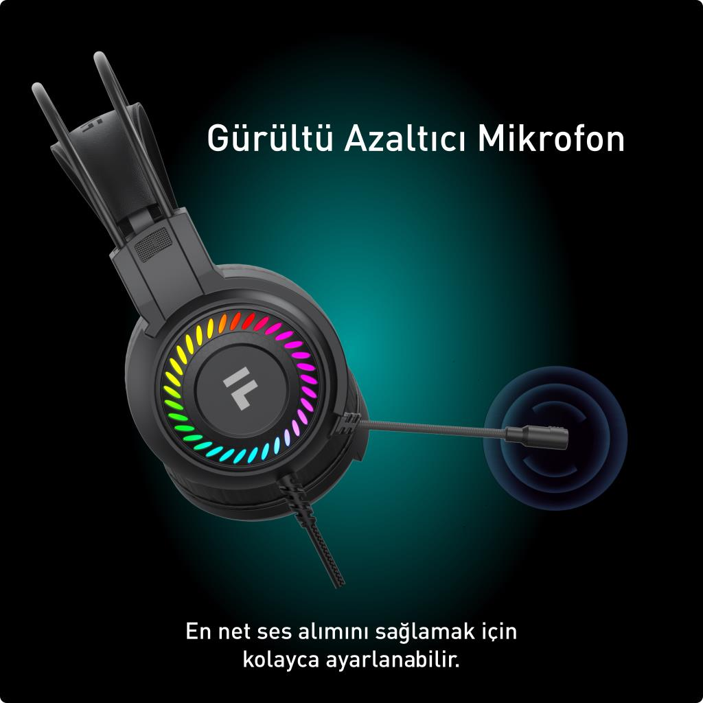Fashcolle 7.1 Virtual Surround Rgb Profesyonel Oyuncu Kulaklığı (FC8100B)