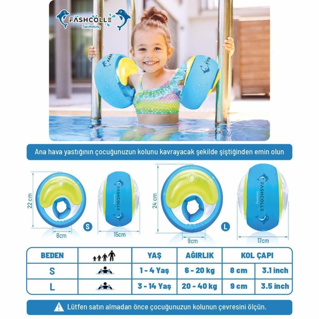 Fashcolle Large Beden Şişme Deniz Kolluğu 4-14 Yaş x 2 Adet