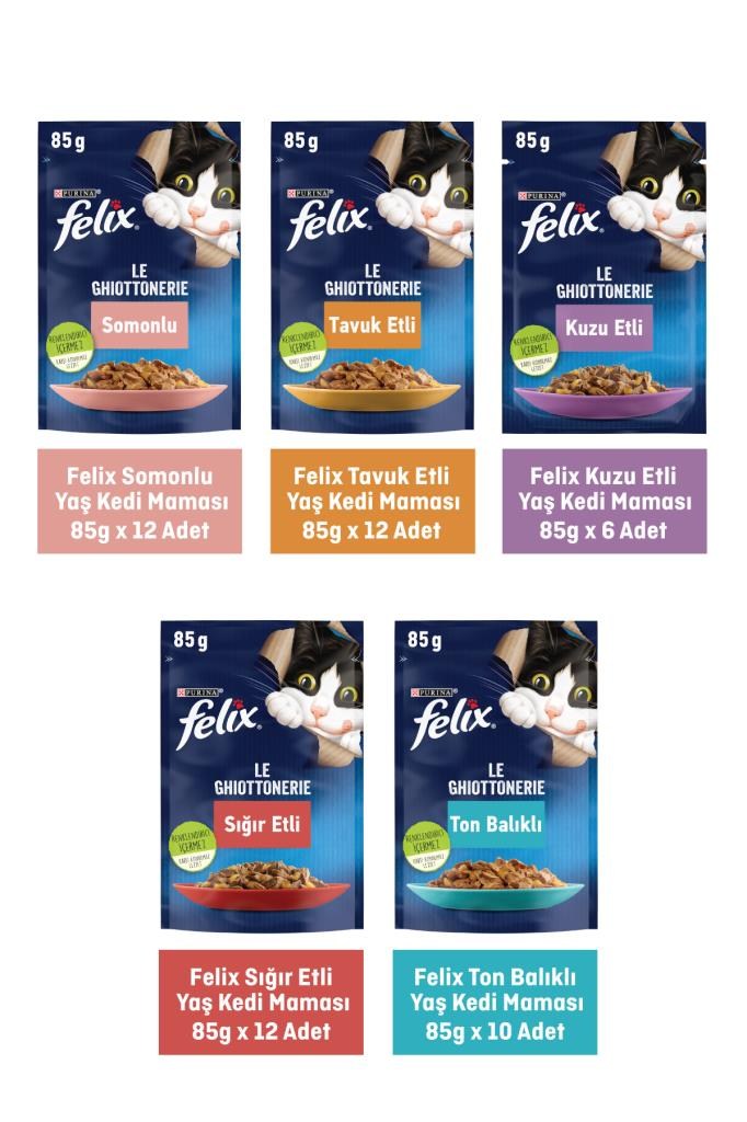 FELIX Karışık Yaş Kedi Maması 52 x 85 G