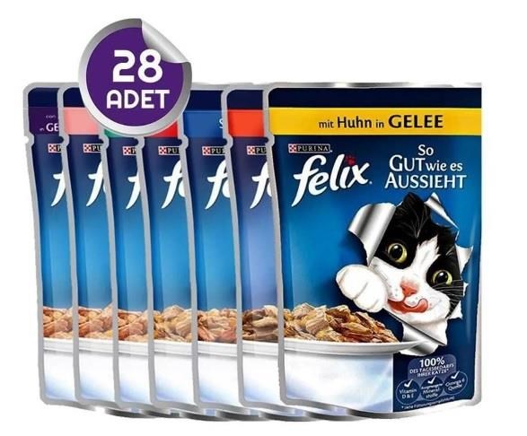 Felix Karma Paket Kedi Konserve Maması 28 Adet X 85 Gr