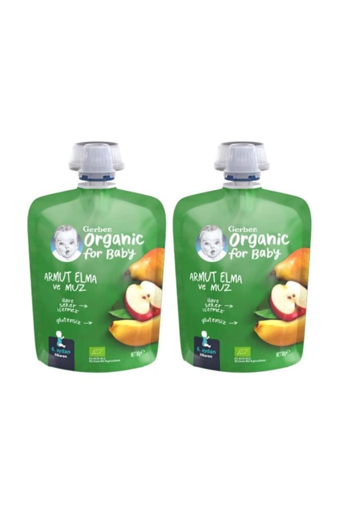 Gerber Organik Elmalı Ve Muzlu Armut Püresi 90g X 2 Adet