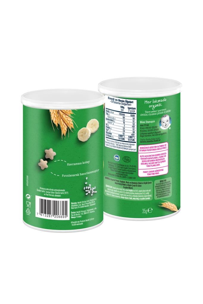 Gerber Organik Pirinçli Buğdaylı Muzlu Bebek Atıştırmalığı 35gr X 2 Adet