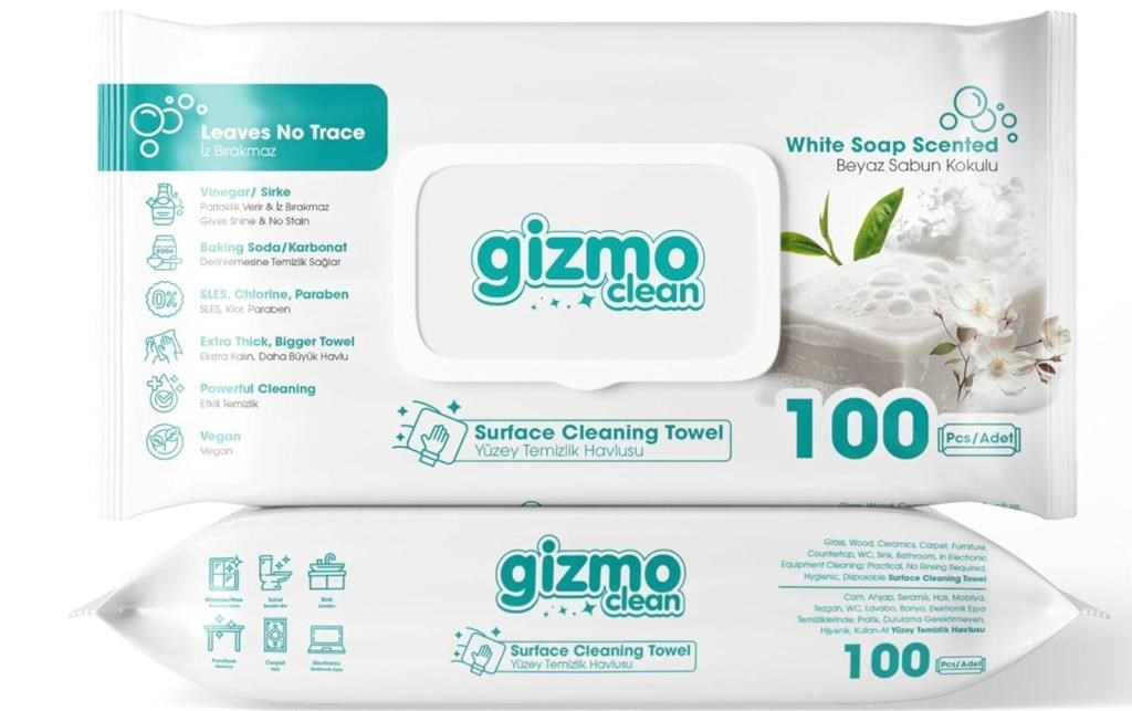 Gizmo Clean Yüzey Temizlik Havlusu Beyaz Sabun Kokulu 100 lü