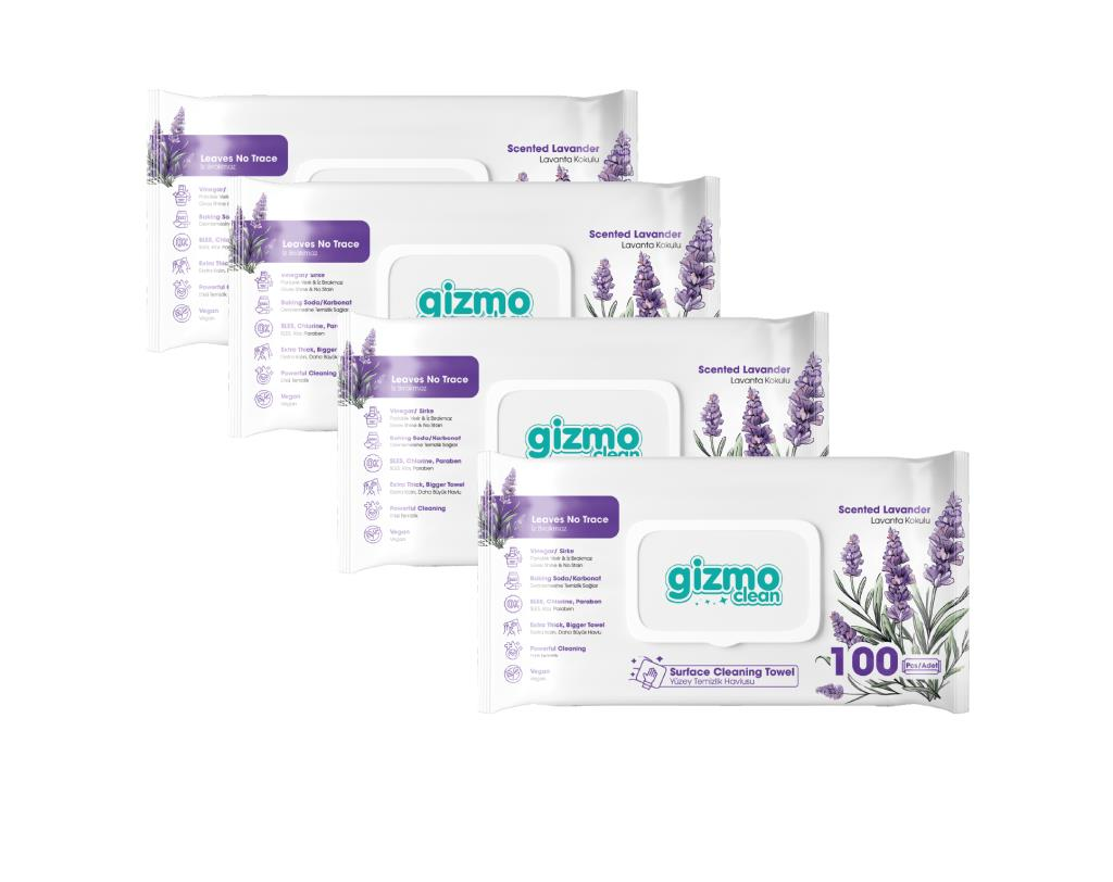 Gizmo Clean Yüzey Temizlik Havlusu Lavanta Kokulu 4 Paket 400 Yaprak