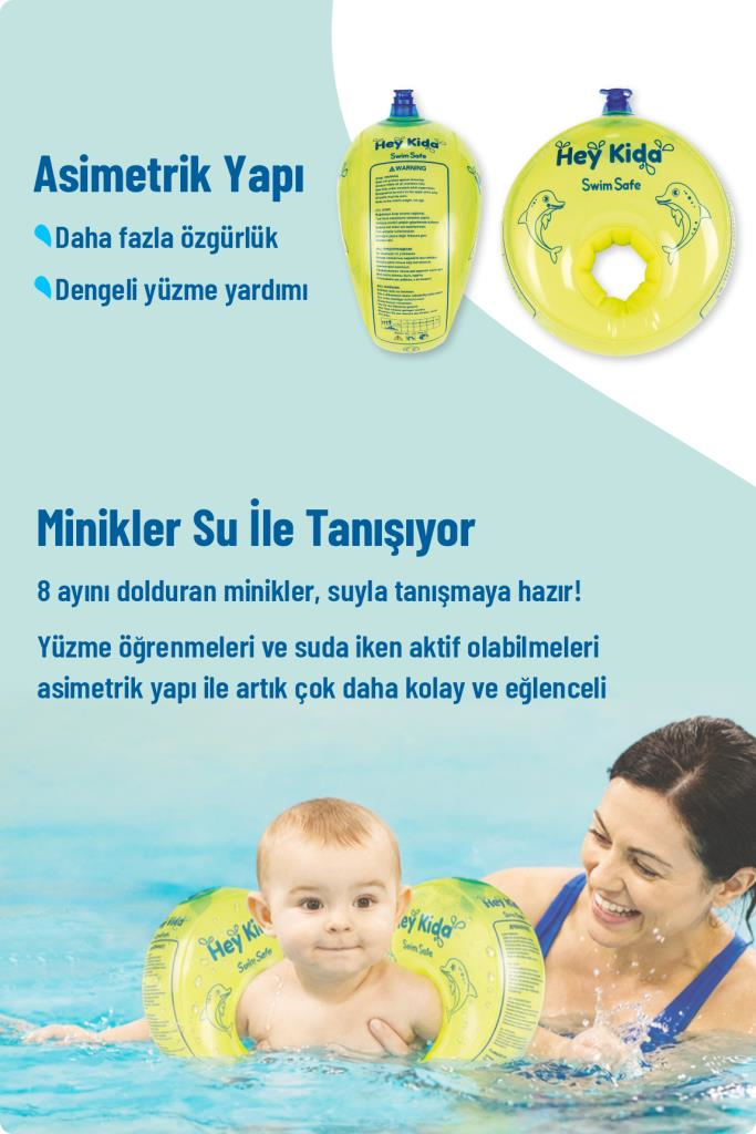 Heykida Swim Safe Yüzme Yardımcısı Deniz Kolluğu 1-6 Yaş