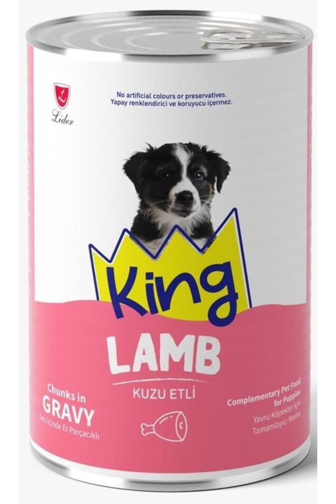 King Et Parçacıklı Kuzu Etli Yavru Köpek Konserve 400 Gr*6 ADET