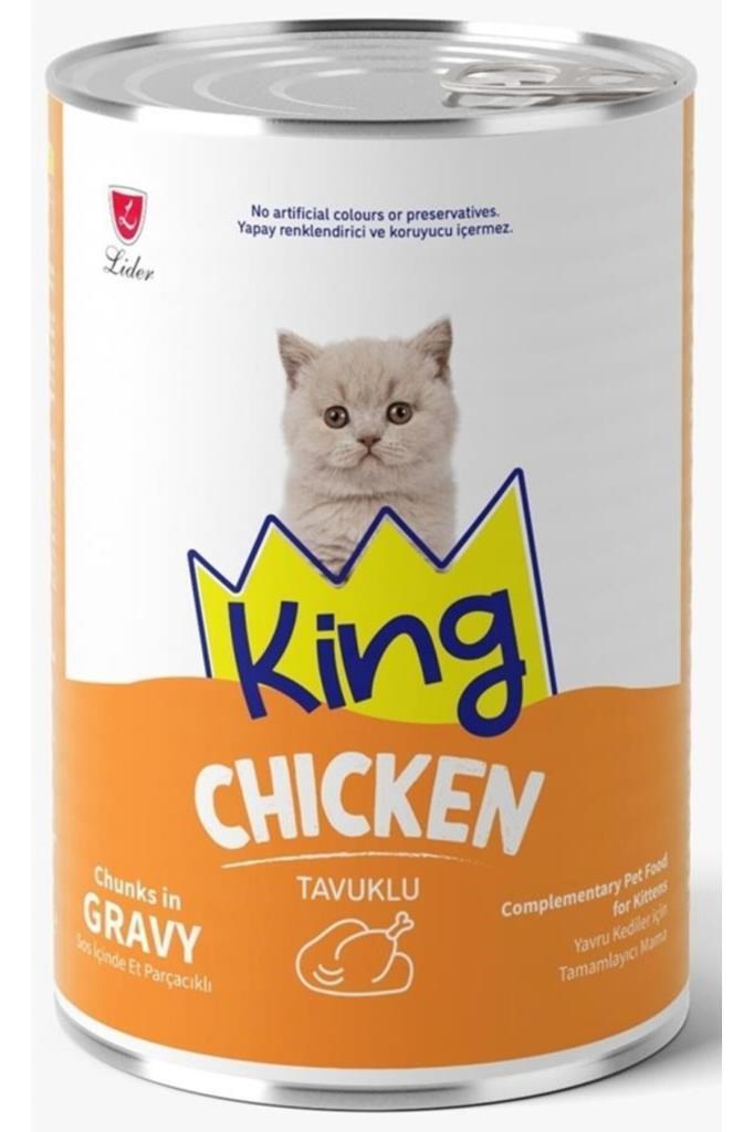 King Tavuk Etli Yavru Kedi Konservesi 400 gr*12 Adet