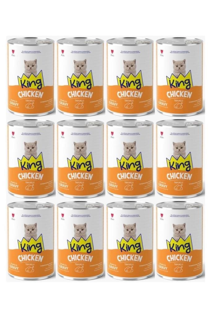 King Tavuk Etli Yavru Kedi Konservesi 400 gr*12 Adet