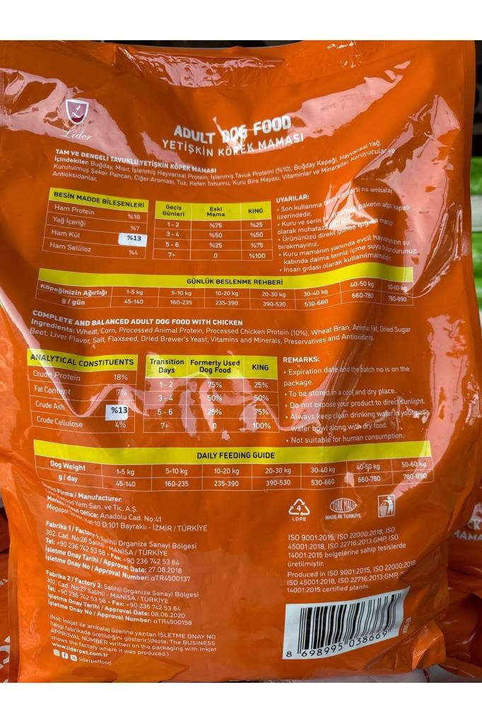 King TAVUKLU KÖPEK MAMASI 7 KG