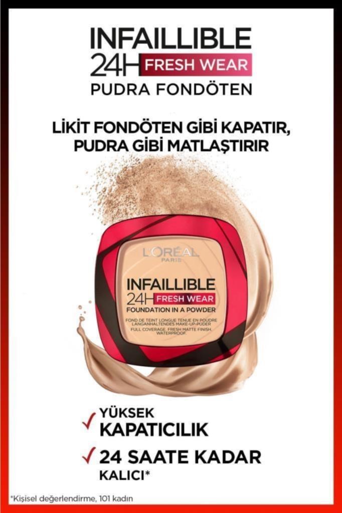 LOreal Paris Infaillible 24h Fresh Wear Pudra Fondöten 140 Golden Beige