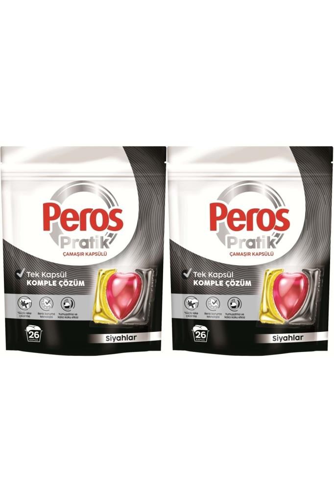 Peros Pratik Matik Çamaşır Deterjanı Kapsülü - Tableti 52 Adet Siyahlar (2PK*26)