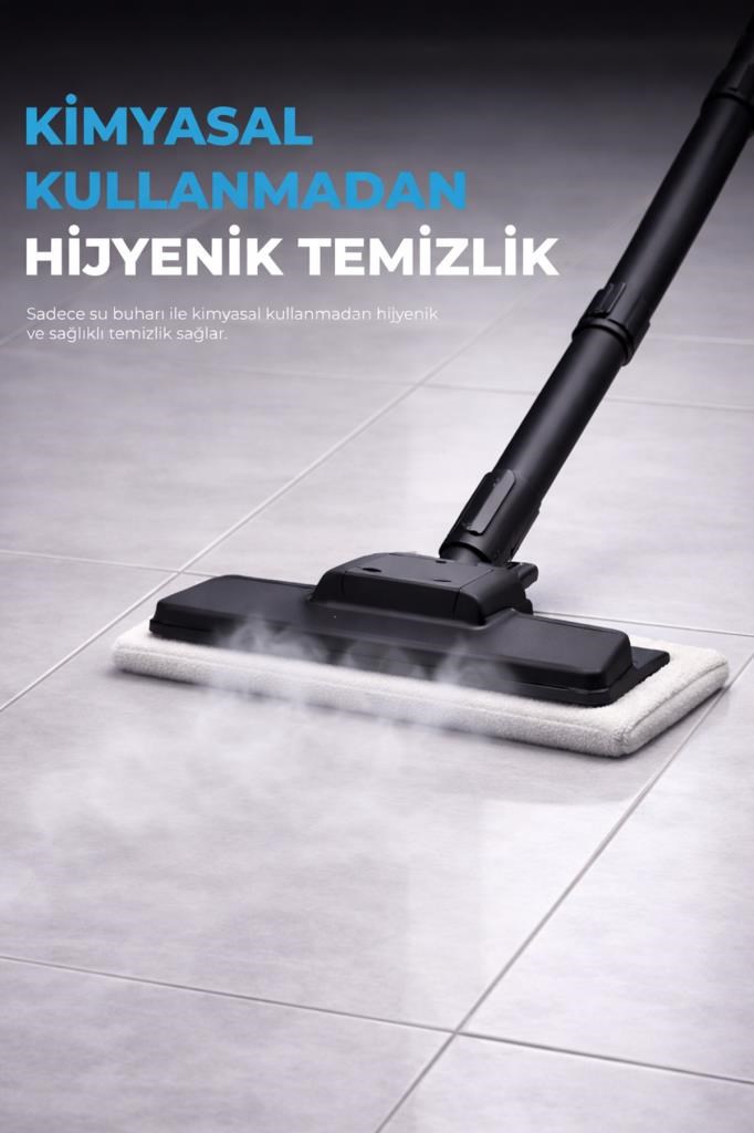 PiranTech CB- 02A  Buharlı Temizlik Makinası - Buharlı Temizleyici - Floor Max Set