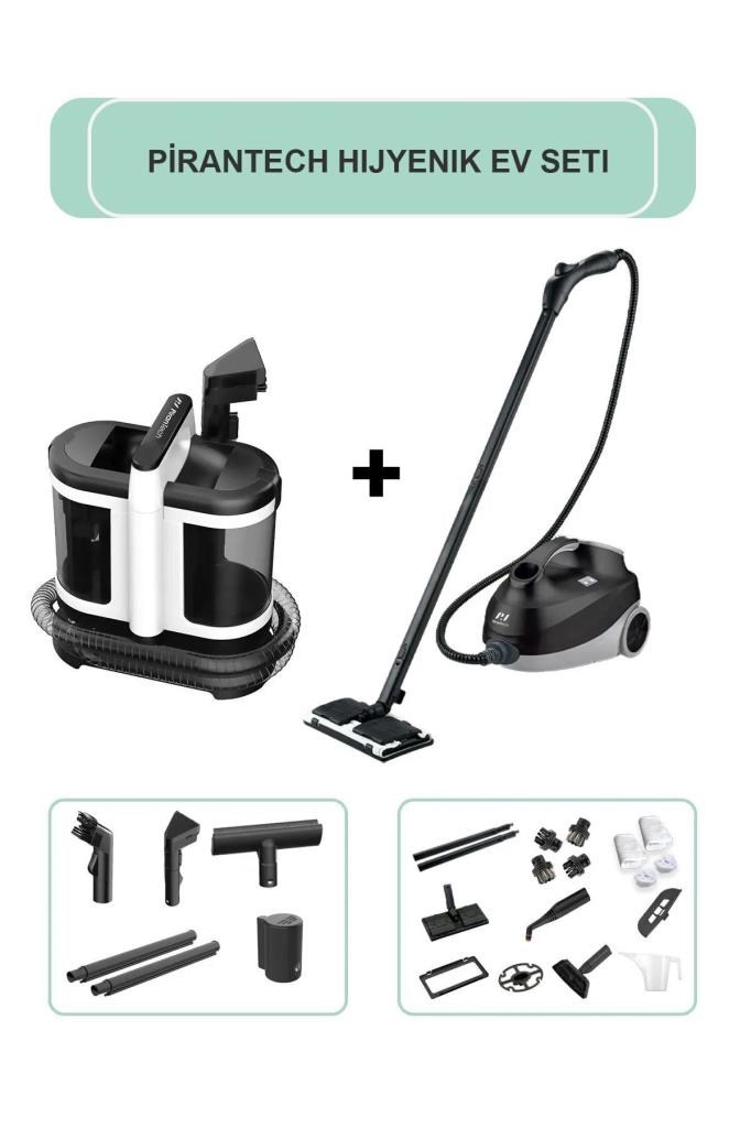 Pirantech Cb-107c Buharlı Temizlik Makinası / V22c Koltuk Ve Halı Yıkama Makinesi (HİJYENİK EV SETİ)