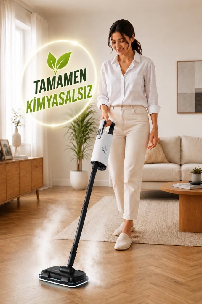 PiranTech CB-202 Buharlı Temizleyici | Çok Amaçlı Zemin Cam Fayans Halı Temizlik Makinesi