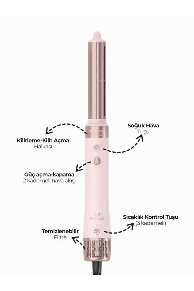 pirantech Ks-611 Airbreeze 6 Başlıklı Saç Şekillendirme Ve Kurutma Seti - Bukle, Hacim, Hızlı Kurutma