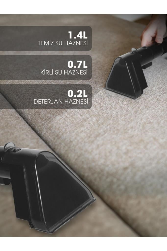 Pirantech V22C Koltuk ve Halı Yıkama Makinesi - Cam Temizleme Makinesi - Evcil Hayvan Temizleme Makinesi