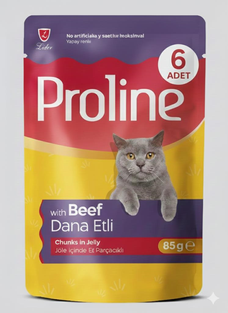 Proline Pouch Dana Etli Yaş Kedi Maması 6 x 85gr
