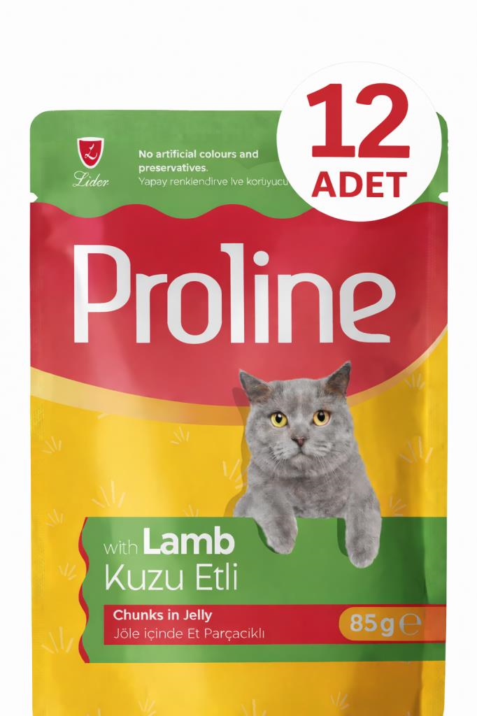 Proline Pouch Kuzu Etli Yaş Kedi Mama 12 x 85 Gr
