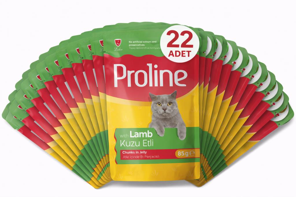 Proline Pouch Kuzu Etli Yaş Kedi Mama 22 x 85 Gr