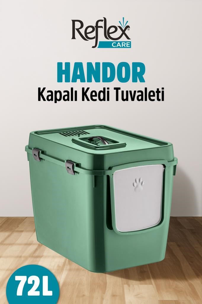 Reflex Care Handor Kapalı Kedi Tuvaleti Yeşil (57,5 x 43,5 x 39 cm)