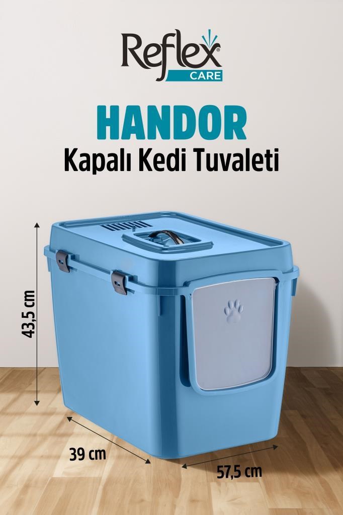 Reflex Care Handor Kapalı Kedi Tuvaleti Lacivert (57,5 x 43,5 x 39 cm)