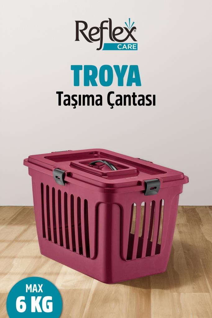 Reflex Care Troya Kedi ve Köpek Taşıma Çantası Mor (49,5 x 33,5 x 33 cm)