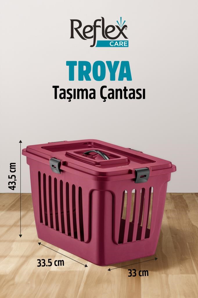 Reflex Care Troya Kedi ve Köpek Taşıma Çantası Mor (49,5 x 33,5 x 33 cm)