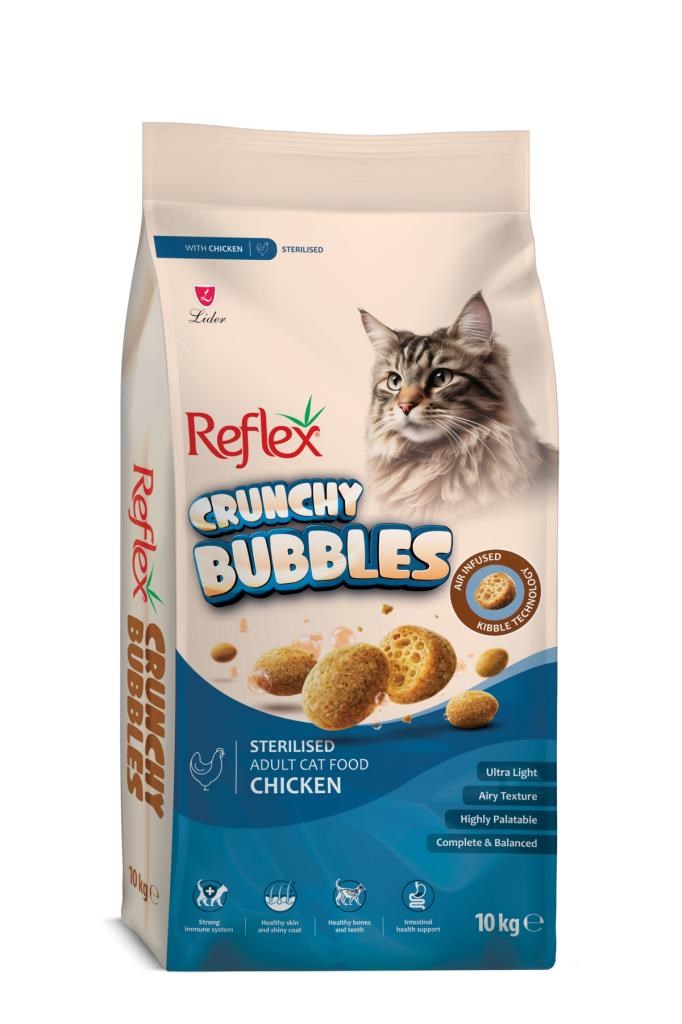 Reflex Crunchy Bubbles Kısırlaştırılmış Tavuklu Yetişkin Kedi Maması 10 kg