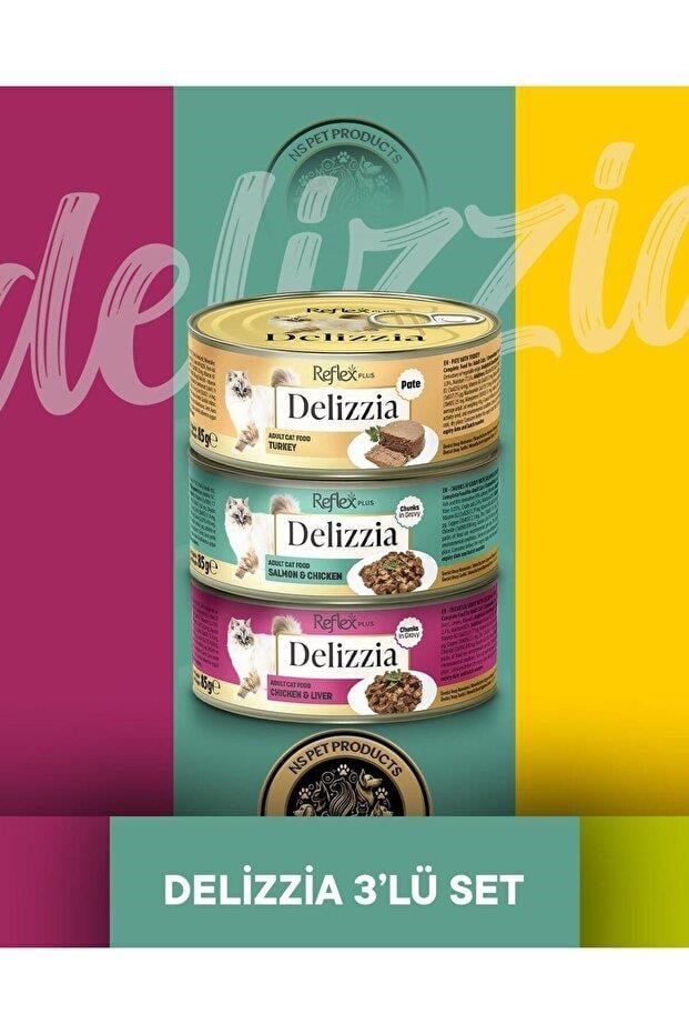 Reflex Plus Delizzia Hindi Etli Pate & Somonlu-Tavuklu Gravy & Tavuklu-Ciğerli Gravy Yetişkin Kedi M