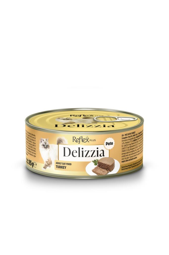 Reflex Plus Delizzia / Kıyılmış Hindi Etli Yetişkin Kedi Maması 85g x 6 Adet