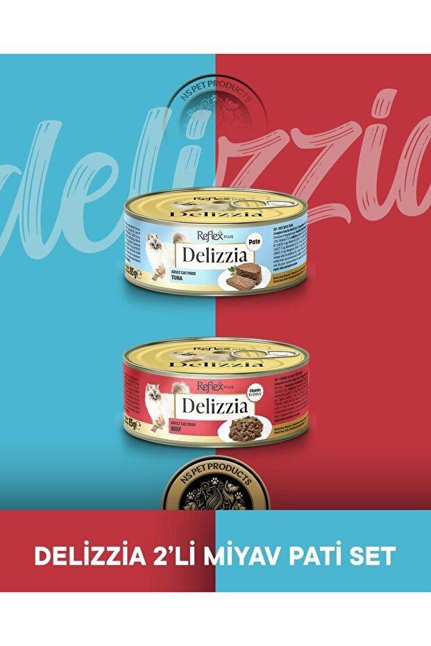 Reflex Plus Delizzia Ton Balıklı Pate & Dana Etli Gravy Yetişkin Kedi Maması Seti 2x85 gram