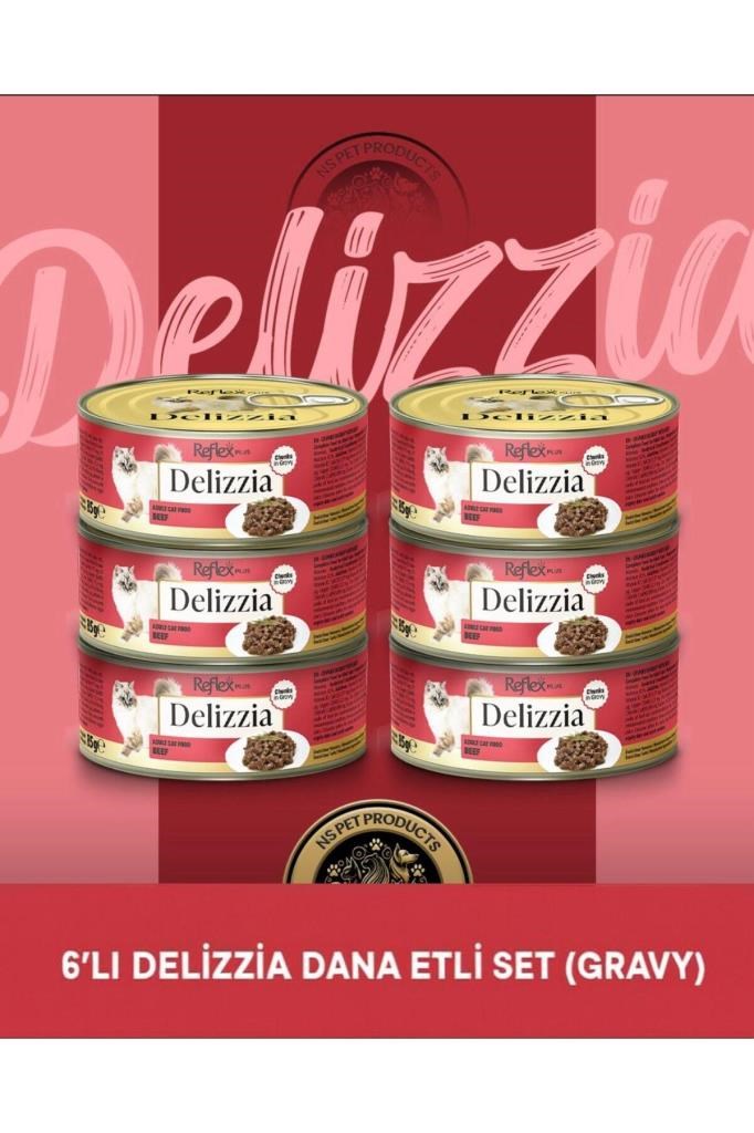 Reflex Plus Delizzia Yetişkin Dana Etli Gravy Kedi Maması 6x85 gram