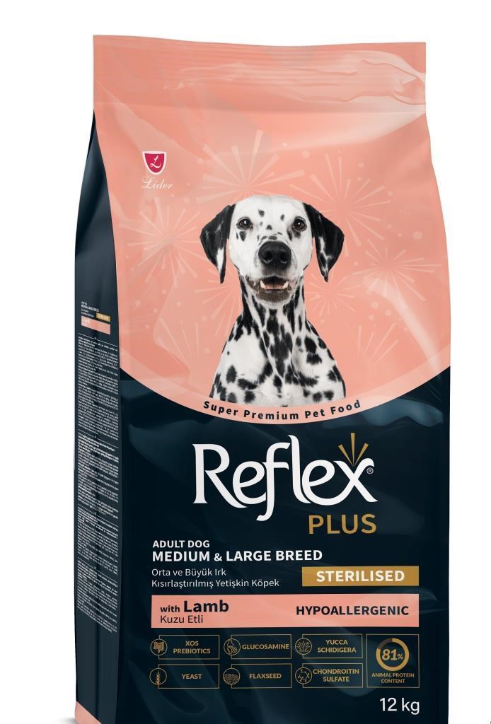 Reflex Plus Kuzu Etli Orta Ve Büyük Irk Kısırlaştırılmış Yetişkin Köpek Maması 12 Kg