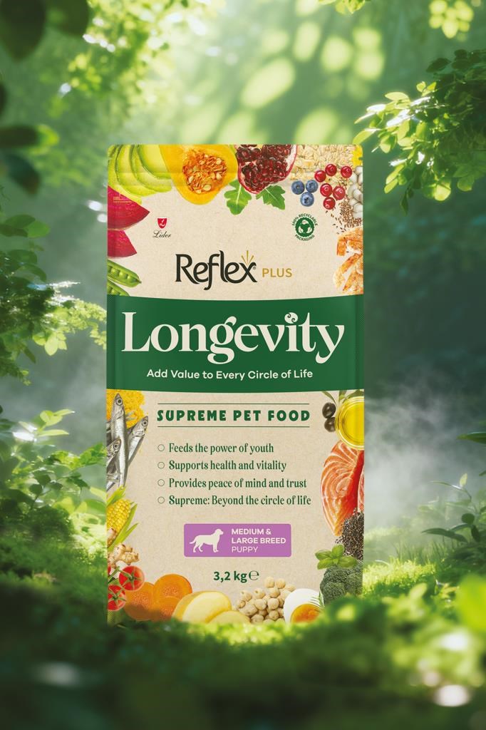 Reflex Plus Longevity Orta ve Büyük Irk Yavru Köpek Maması 3200g
