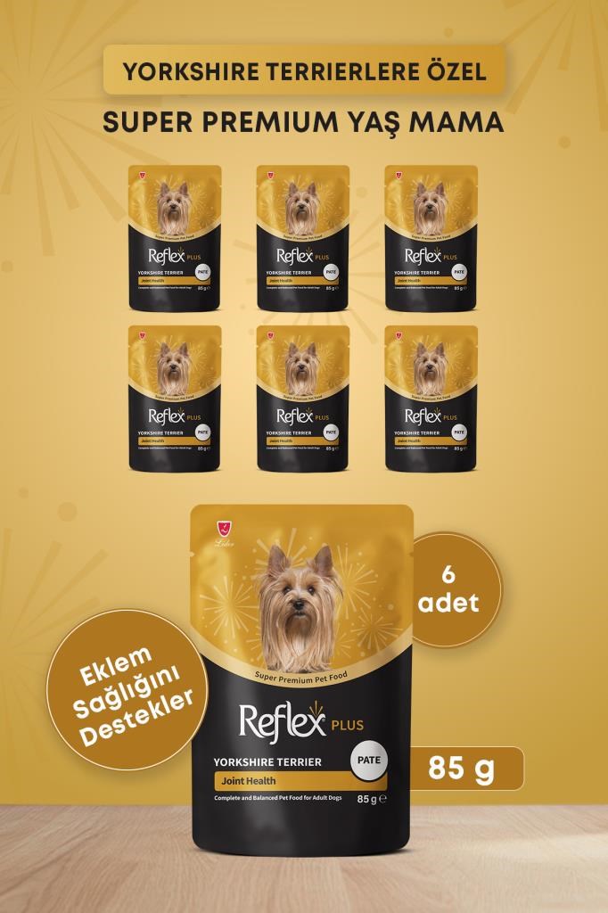 Reflex Plus Pouch Yorkshire Terrier Joint Health Pate Yetişkin Köpek Yaş Maması 85gr x 6 Adet